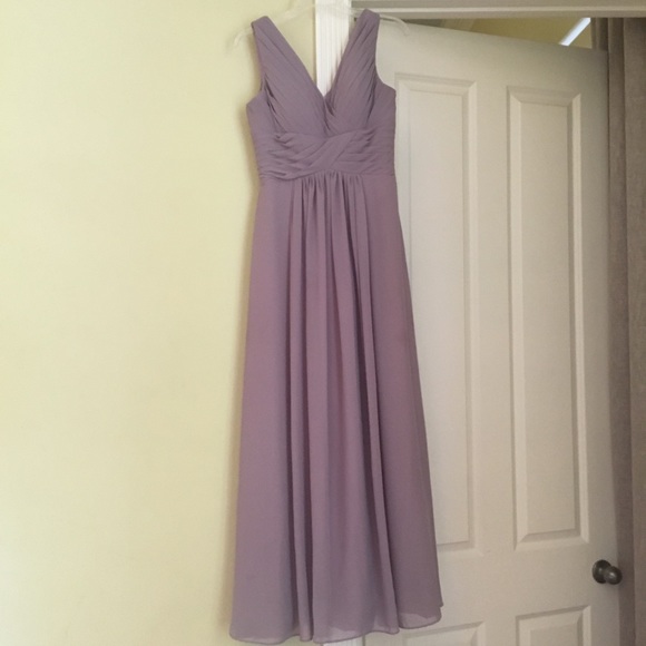 ⭐️Lavender Chiffon Long Bridesmaid Dress V-neck - Picture 1 of 6